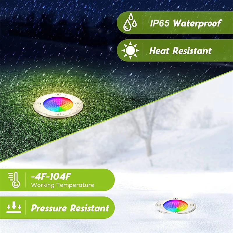 Description Picture 3 of itemLED Lawn Lamp RGB Warm White Underground Light 6W 12V Waterproof IP65 Outdoor Spotlight for Ground Deck Step Stair Garden Tree