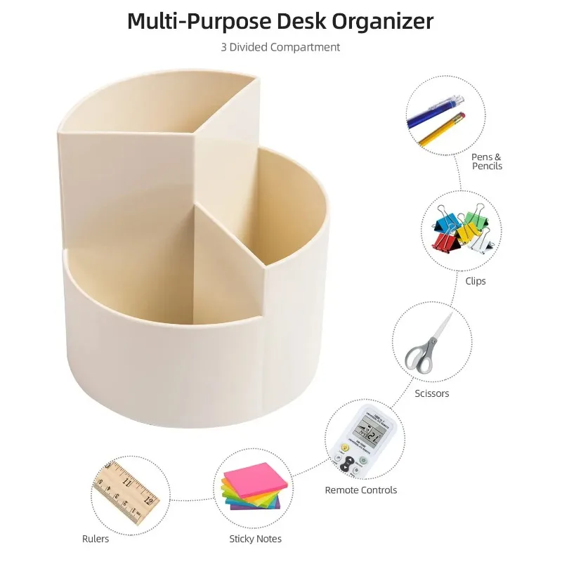 Rotating Pen Holder Storage Box, Split Makeup Brush, Office Student Desktop Storage, Keeping Clean, Practical and Convenient