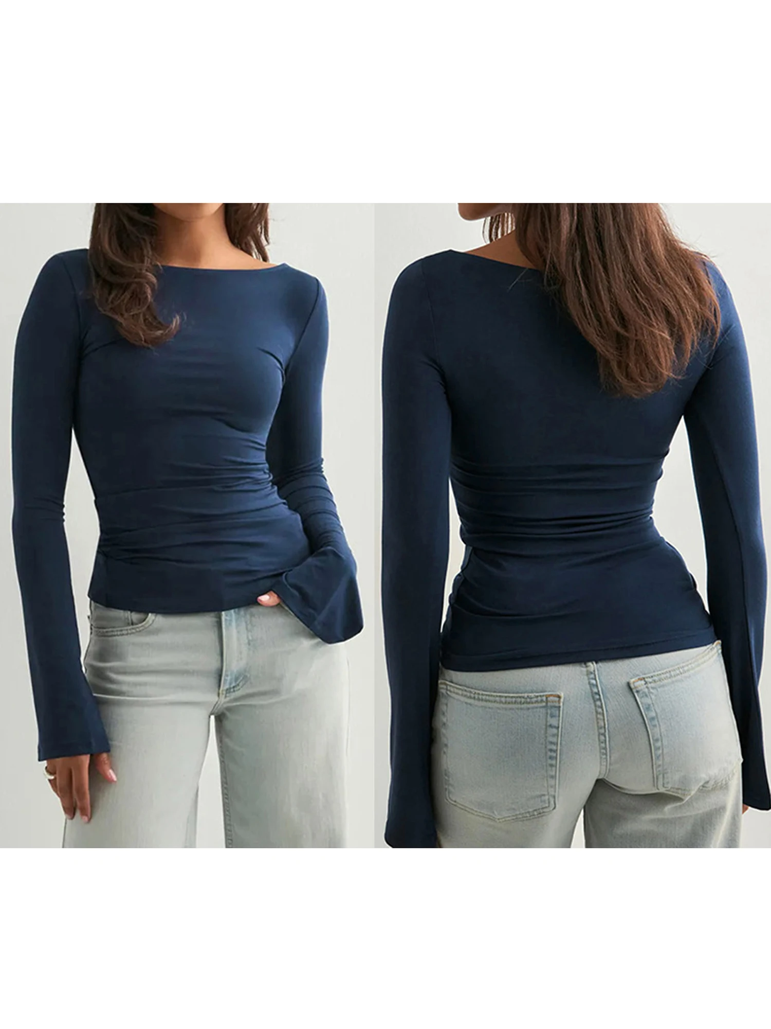 Women s Casual Loose Fit Short Sleeve V-Neck T-Shirt Summer Solid Color Basic Tee Top Fashion Blouse for Ladies