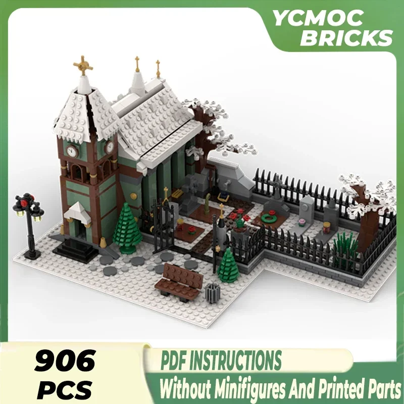 

Modular Street View Model Moc Building Bricks Winter Village Church Technology Blocks Gifts Christmas Toys DIY Sets Assembly