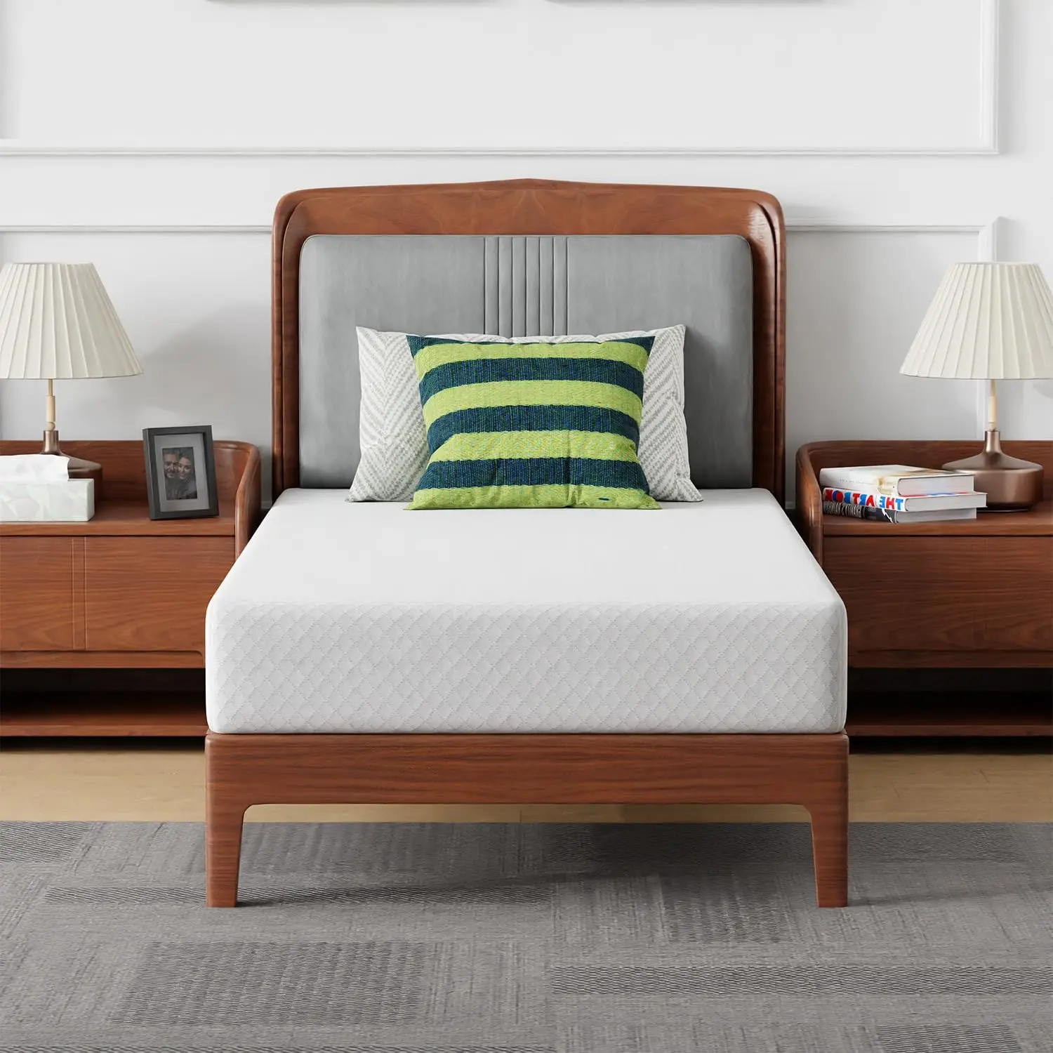 8 Inch Twin Gel Memory Foam Mattress Fiberglass Free/-US Certified/Bed-in-a-Box/Cool Sleep & Comfy Support