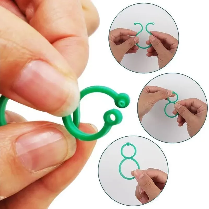 Garden Plant Clips - Green Plastic Vine Support and Holder Tool (50/100 Pack)