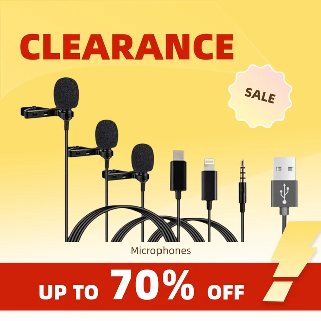Clearance_MC01 Portable 1.5m Wired Mini Microphone Type C For Phone PC Laptop Metal Clip-on Lavalier USB mic 3.5mm Condenser Mic