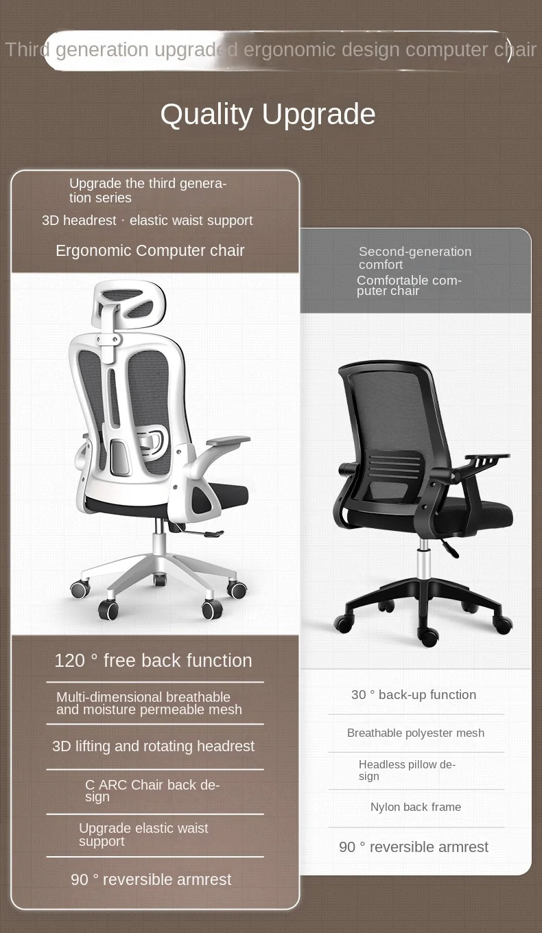 Description Picture 3 of itemOffice Chair Breathable Mesh Computer Chair Ergonomic Chair with Adjustable Lumbar Support and Headrest Desk Chair Gaming Chair