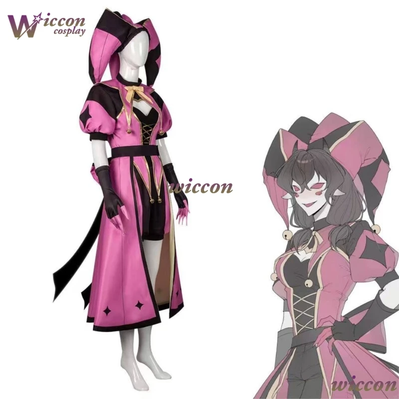 Costume Cosplay Cos Room TFC The Freak Circus Columbina - Abito da Clown Rosa dell'Angelo - Abbigliamento Spaventoso Yandere Horror - immagine 5