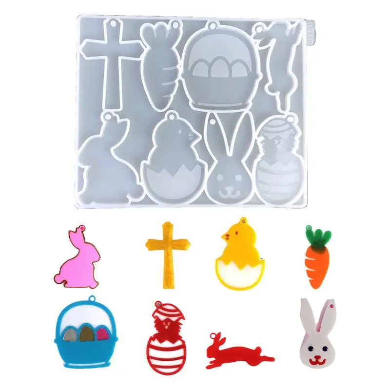 

Resin Crafting Molds Easter Candy Molds Easter Themed Pattern Adorable Reusable Flexible Easy Demolding Easter Fondant Mold