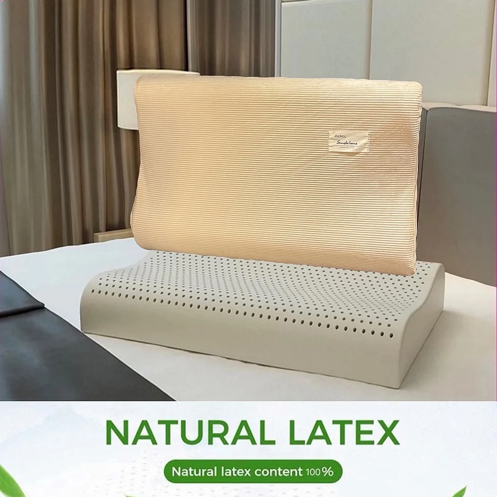 Thailand Natural Latex Pillow With Pillowcase Soft Rebound Neck Massage