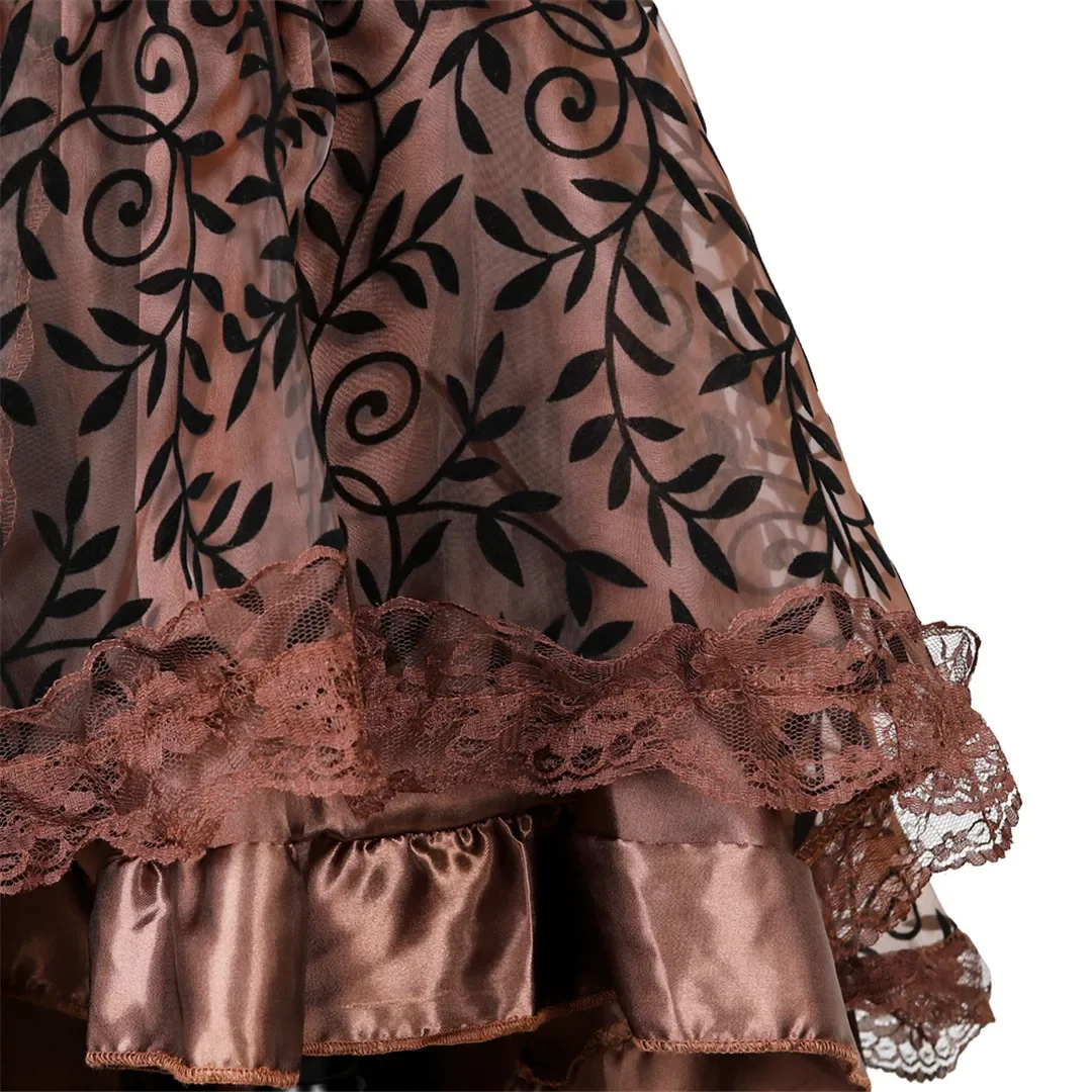 Steampunk Skirt for Women Lace Pirate Sexy Skirts Party Clubwear Outfit Vintage Burlesque Bustier Costumes Accessories Plus Size mini skirt