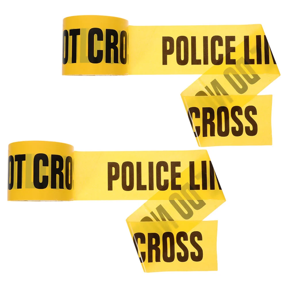 2 Pcs Yellow Black Police Line Do Not Enter Tape Security Cordon Barricade Safety Fence Caution Construction Traffic