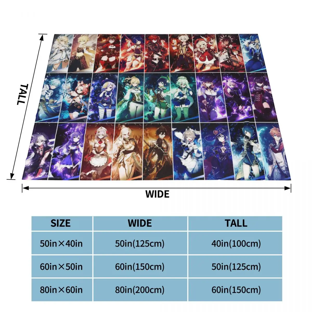 Game Genshin Impact Plaid Blankets Sofa Cover Fleece Spring Autumn Anime Warm Throw Blanket for Sofa Car Plush Thin Quilt