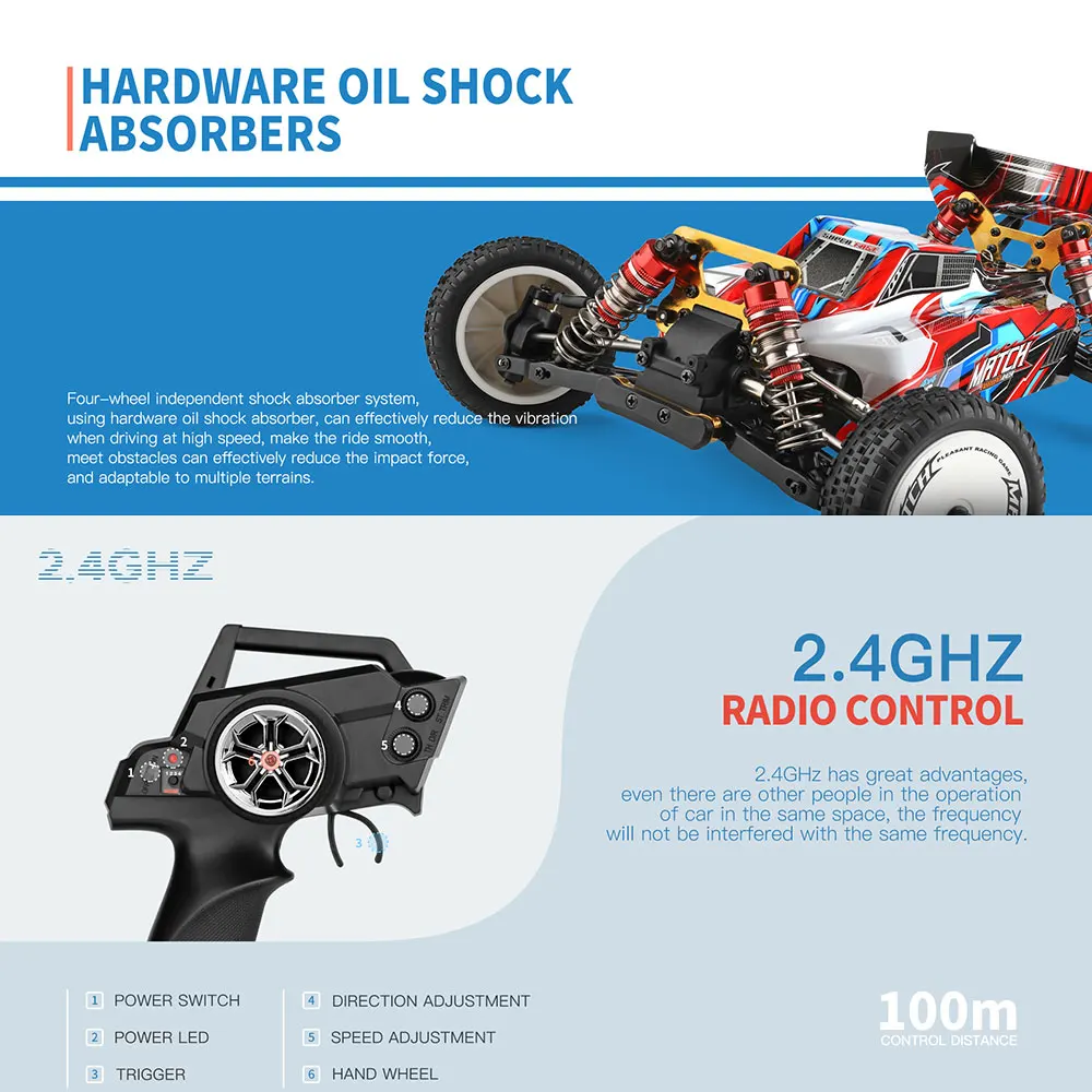 Wltoys 104001 RTR 1/10 4WD RC Car 2.4G Remote Control Racing