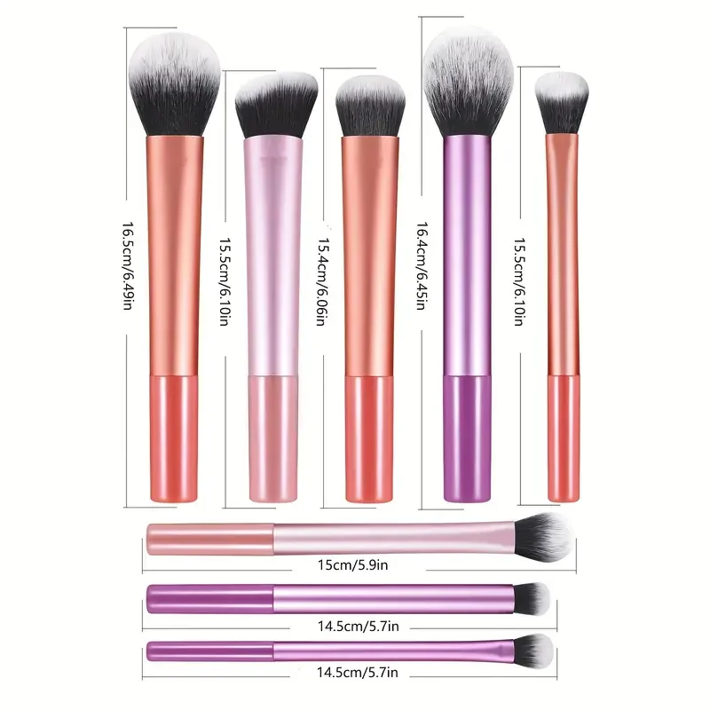 8pcs Makeup Brush Kit Soft Synthetic Hair Make Up Brushes
