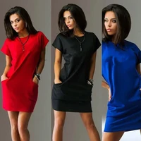 Summer Women Dress Sexy short Sleeve Mini Loose Dress