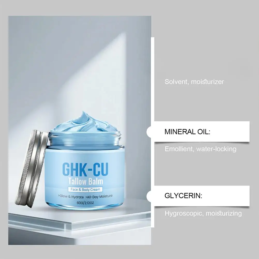 GHK-CU Kupferpeptid-Talg-Balsam für Gesicht & Körper, Manuka-Honig Blauer Balsam-Creme, für reife, trockene & empfindliche Haut – Detail 25