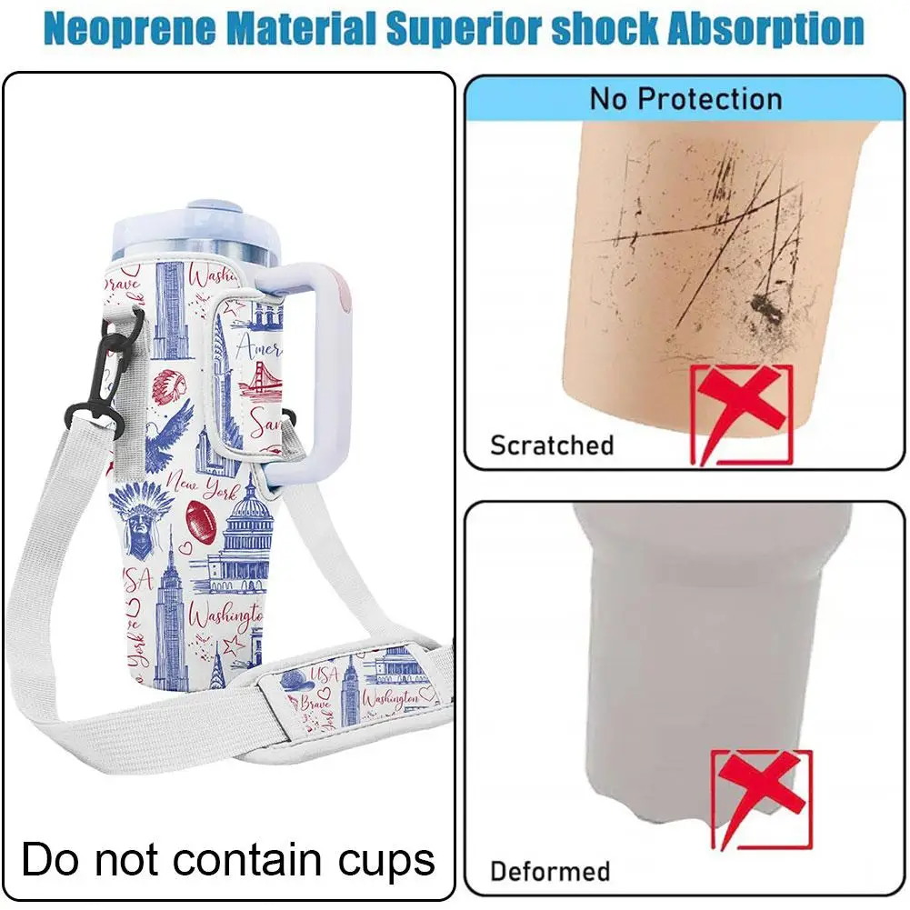 

40oz Nuovoware Water Bottle Carrier Bag For Stanley Quencher Adjustable Shoulder Strap Mug Cover Bottle Holder Outdoor Trav T6I9