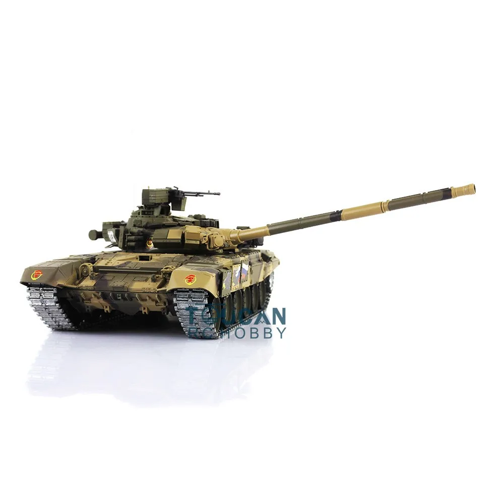 업그레이드된 HENG LONG RC 탱크 야외 장난감 1/16 스케일 7.0 메탈 러시아 T90 RTR 3938 W/ 360 ° 포탑 회전 모델 TH17847