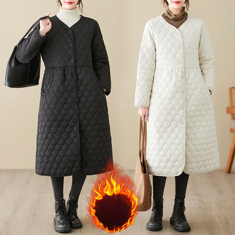 Maternity Winter Clothing Long Sleeve V-neck Plus Size Pregnant Woman Cotton Jacket X-Long Design Fashion Pregnancy Black Coats