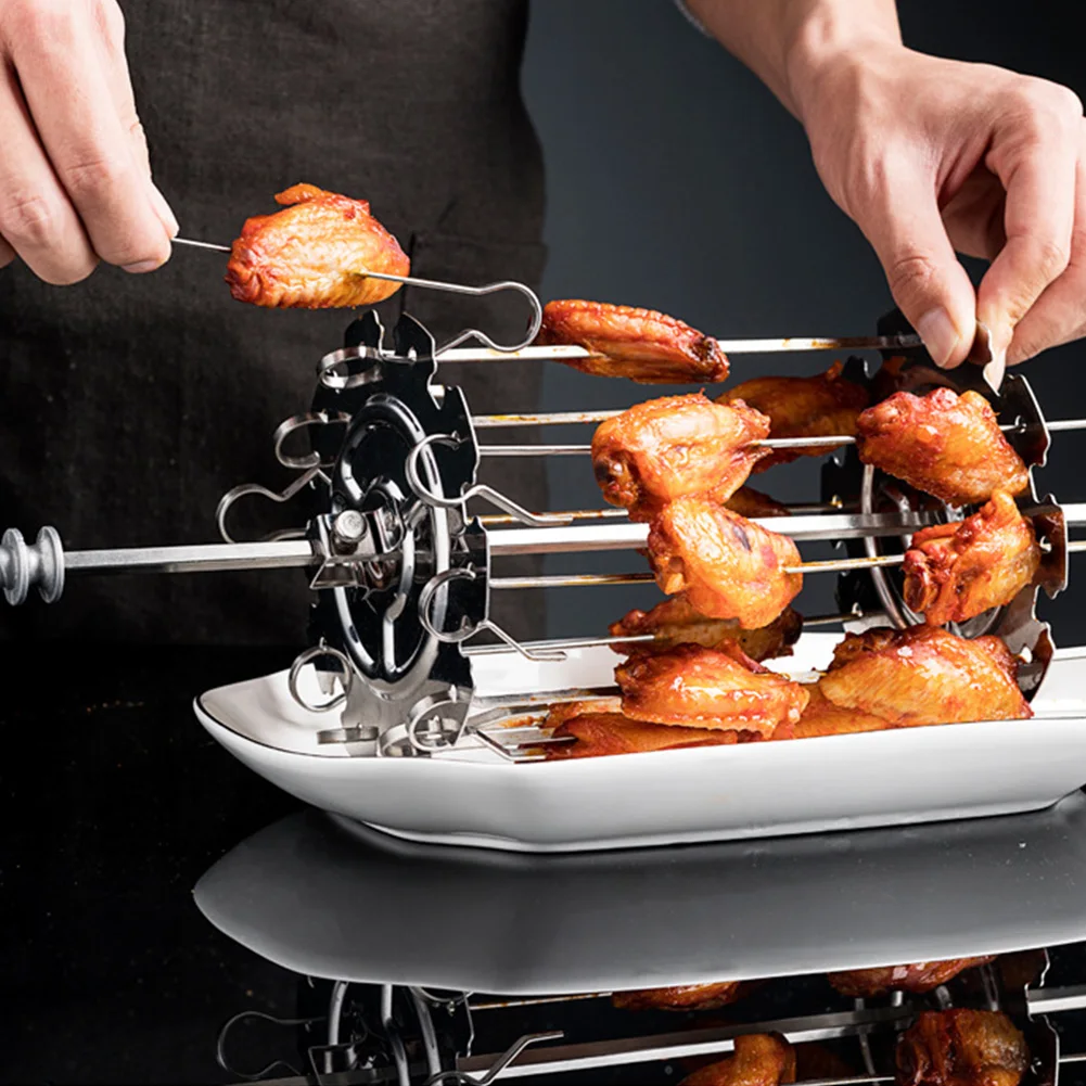 

Stainless Steel Brochettes Maker Kitchen Grill Accessories Silver Tools Oven Kebab Cage Durable Skewer Outdoor BBQ Roaster
