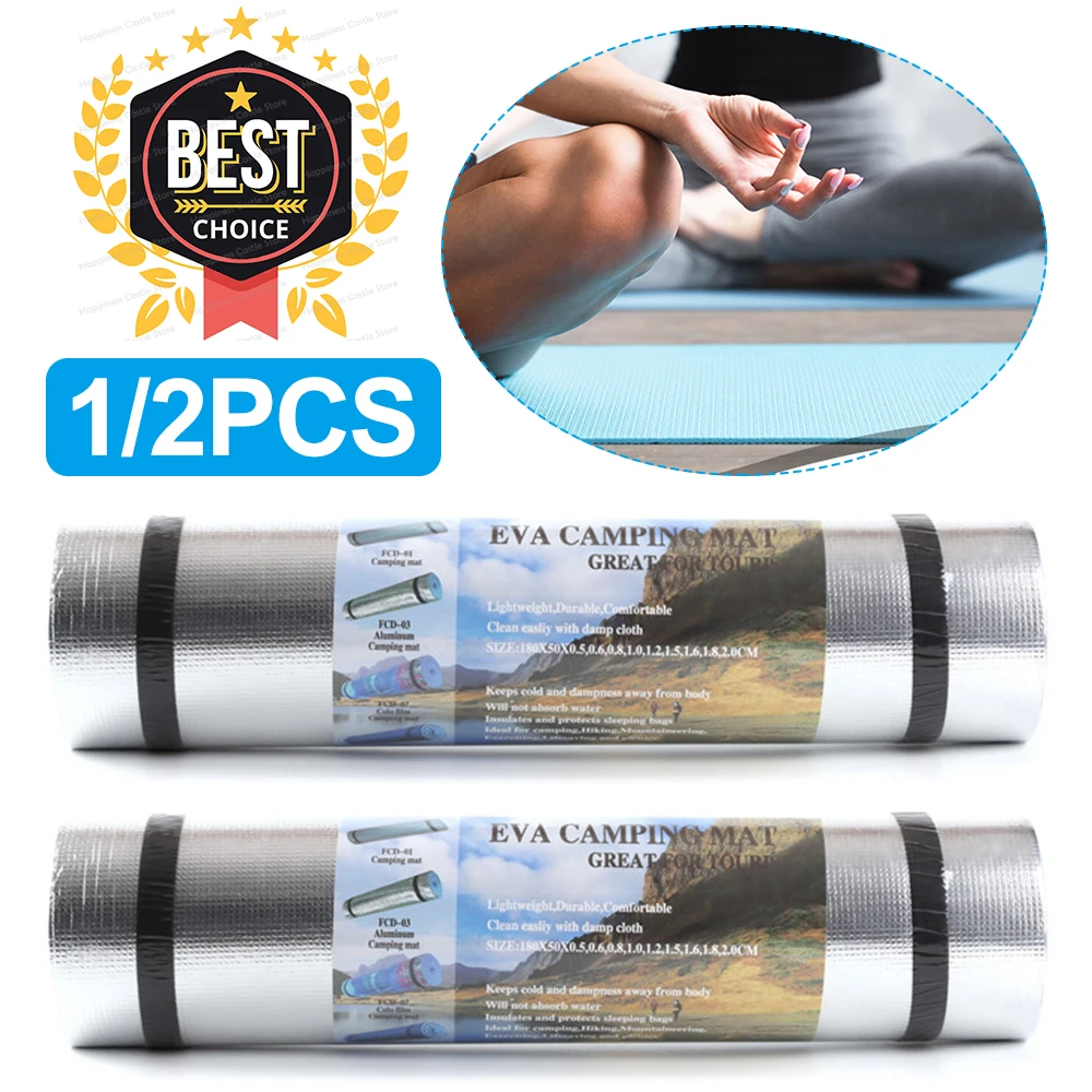 1/2P EVA Yoga Mat Moisture-proof Outdoor Non-Slip Durable Camping 6mm Thick Picnic Mat 1800x500x6mm Exercise Gym Fitness Workout