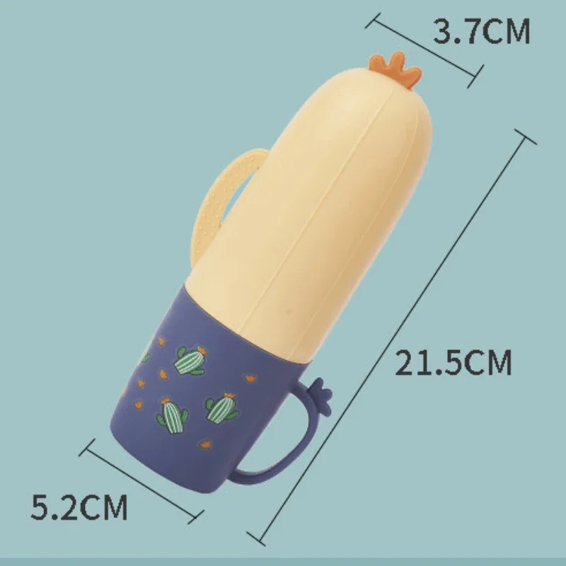 Travel Toothbrush Container Portable Toothbrush Case Well Sealed Wide Application Cute Cartoon Cactus Tumbler Cup Holder