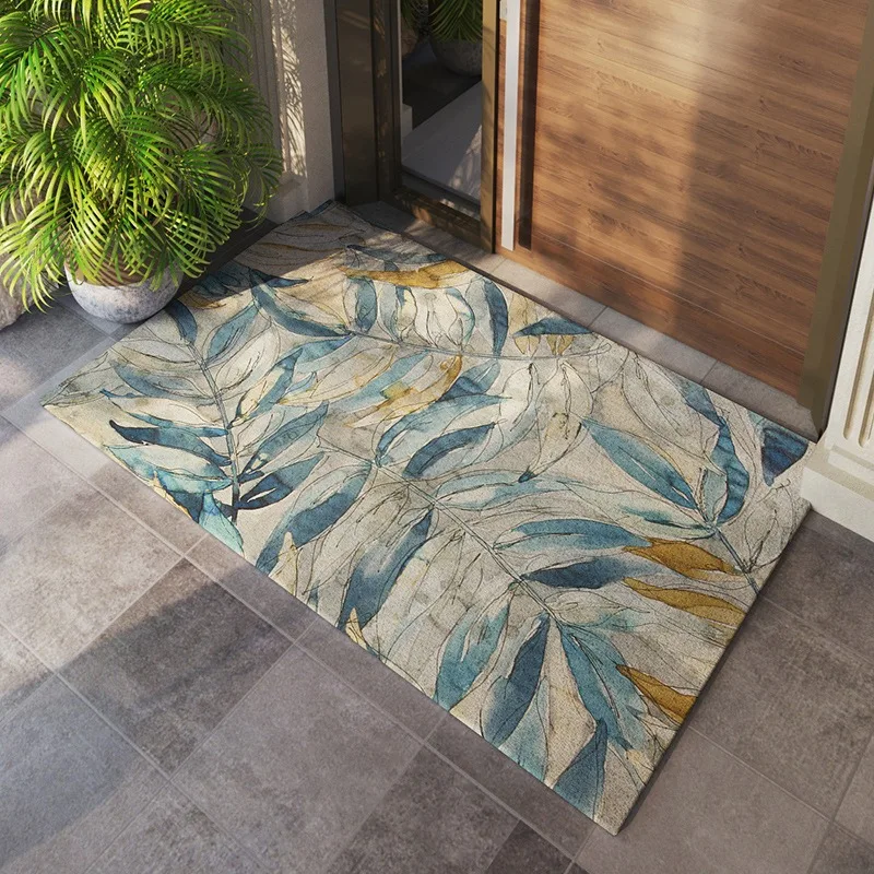 thumbnail image 1 of Alfombra de piso con diseño de piedra, para el hogar, la sala de estar, la entrada, el dormitorio, alfombras antideslizantes con estampado de flores, alfombra lavable para baño y cocina, 1 of 5