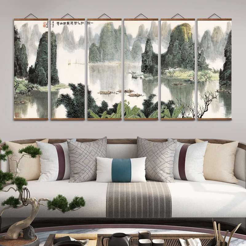 

Декоративные настенные постеры AS2044 на холсте с изображением весеннего пейзажа реки ли