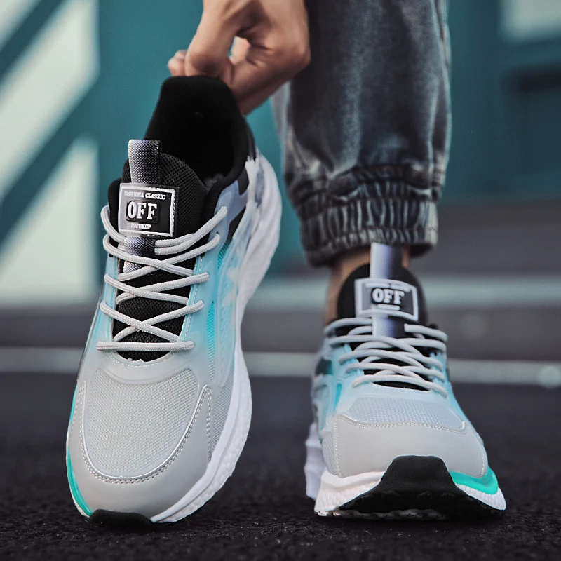 

Кроссовки мужские сетчатые на платформе, Вулканизированная подошва, на шнуровке, дышащие, Повседневная Уличная обувь, разные цвета, 2023