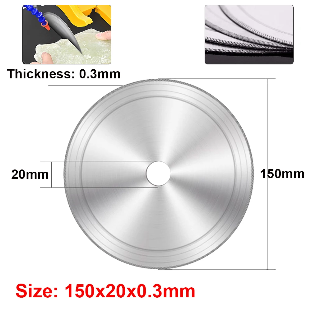5Pcs 150mm Ultra-thin Diamond Circular Saw Blade 6 Inch Thin Cutting Disc Diamond Lapidary Blade For Jewelry Gems Cutting 2 pieces ultra thin diamond saw blade 60 80 100mm thin cutting disc diamond tiles saw blade for angle grinder cutting processing