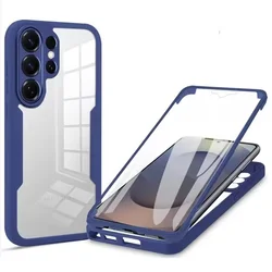 360° Full Cover Protective Phone Case with Screen Guard - Galaxy S23 Ultra (Navy Blue)