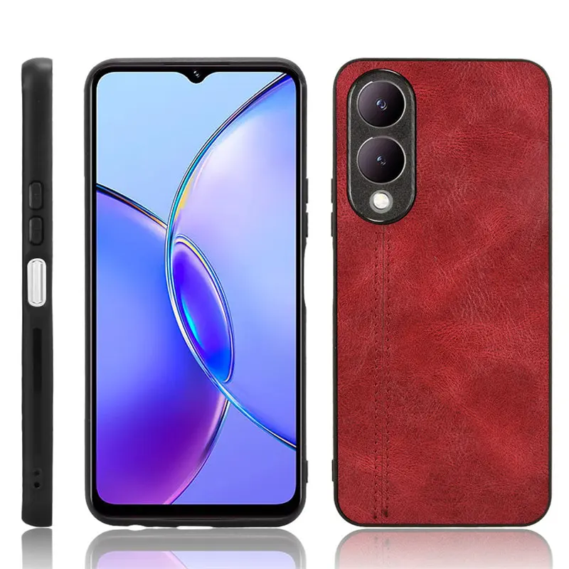 

Vivo Y17S VivoY17S 4G Case PU Leather Skin Shockproof Hard Back Cover Matte Phone Case for Vivo Y17S VivoY17S 4G Cover Protector