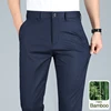 5-color Bamboo Fiber Business Casual Pants Men Spring Summer Thin Straight Classic Formal Trousers Elastic Korean Men's Pants