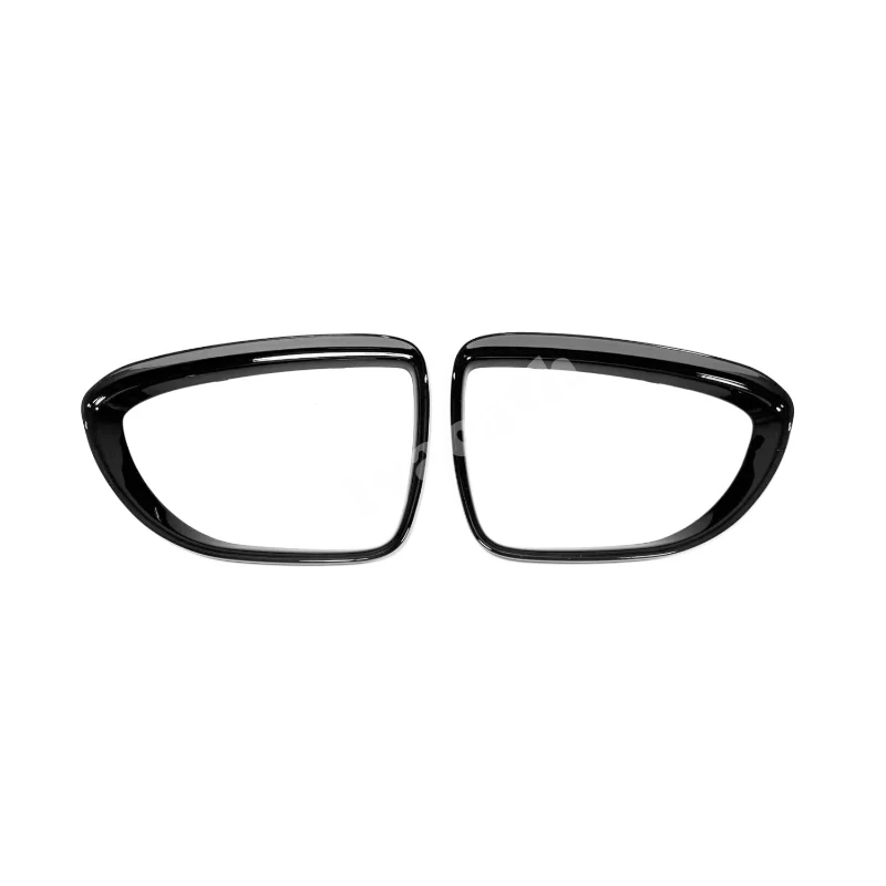 ABS Carbon Fiber Black Rearview Mirror Rain Shield Cover Trim Accessories