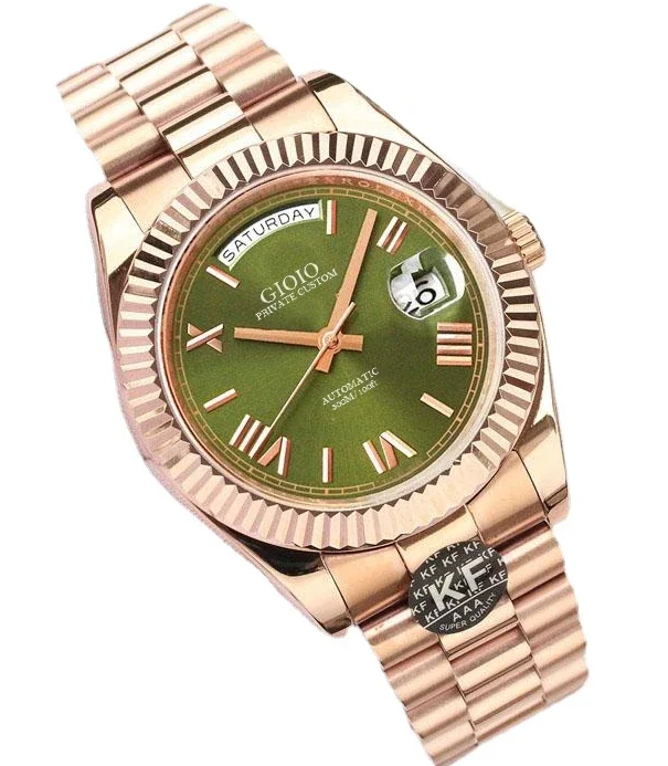 

men Mechanical Automatic watch Rose Gold Green Black Blue Rome