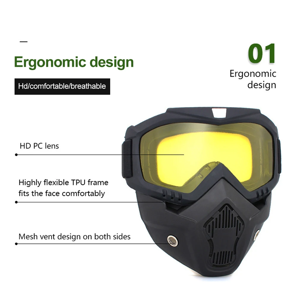Safety Welder Mask Wrap Around Protection Flame Resistant Welding Goggles Breathable Full Face Welding Glasses Motorcycle Goggle