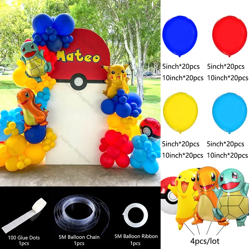 Ensemble de ballons en aluminium Pokémon pour enfants, Pikachu, SLaura,  Bulbizarre, figure humaine, fournitures de décoration, cadeau de fête d' anniversaire - AliExpress