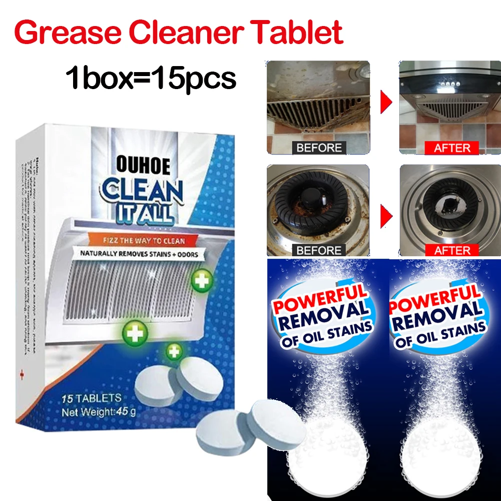 Multi function Clean It All Effervescent Heavy Grease Cleaner Kitchen Tablet Stove Oven Powerful Stain Remover Foam Detergent