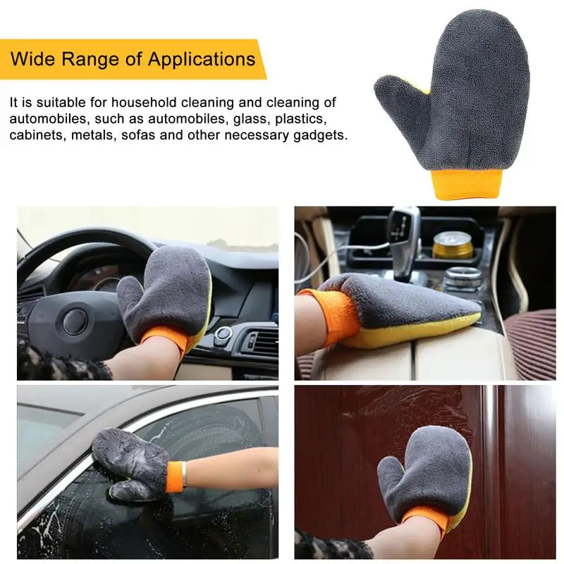 

Double Sided Car Wiping Gloves Thick Car Cleaning Mitt Wax Detailing Auto Care Double Faced Glove For Car Cleaning And Polishing