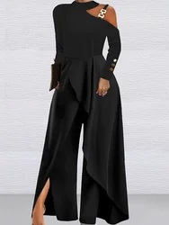 Short Sleeve 2023 New Loungewear Bodysuits Women Summer V-Neck Solid Fashion Jumpsuits Irregular Patchwork Streetwear Playsuits
