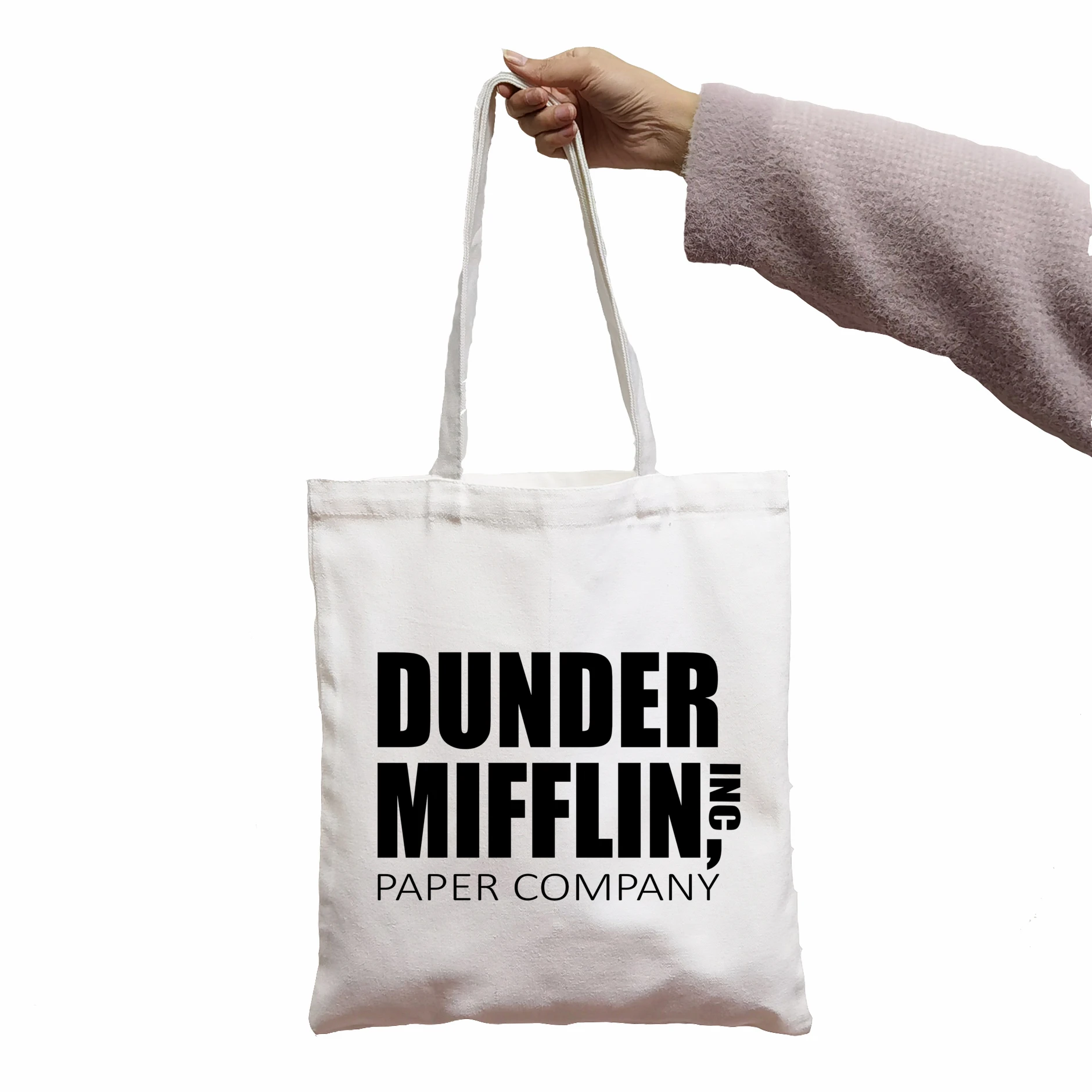 Torba biurowy program telewizyjny Dunder Mifflin firma papierowa drukuj fajna torba na zakupy Shopper biała torebka damska na ramię torba na ramię