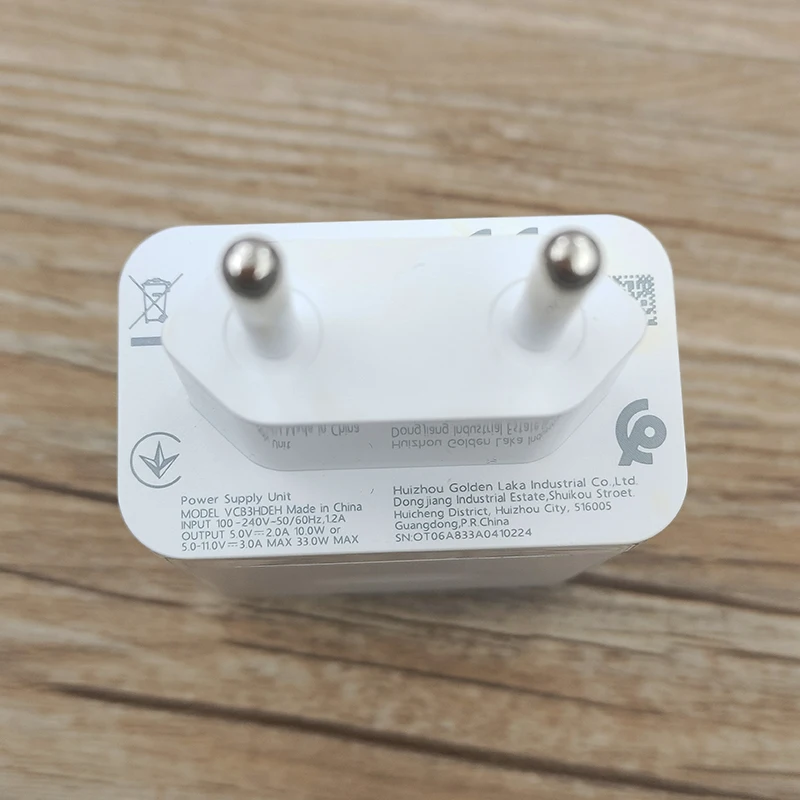33W OPPO Supervooc EU Fast Charger with USB Type C Cable