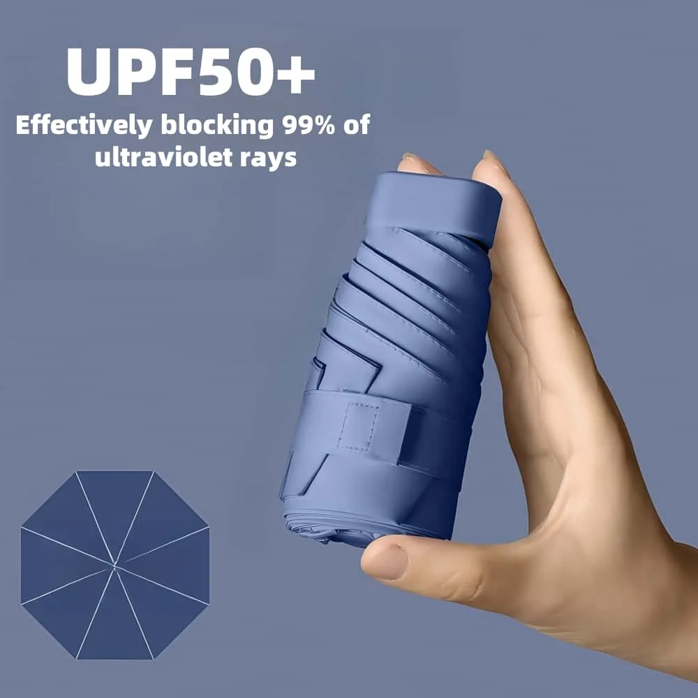 Portable Anti-UV Mini Umbrella - Compact Travel Sunshade for All Weather with UV Protection and Reinforced Design