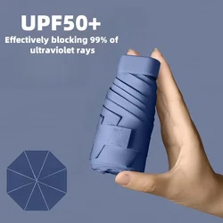 Portable Anti - UV Mini Umbrella - Compact Travel Sunshade for All Weather with UV Protection and Reinforced Design (Blue)