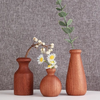 Retro Wooden Flower Vase 1