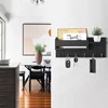 Rustic Wood Key Holder with Shelf Wall Mounted Decorative Key Rack And Mail Organizer 6 Key Hooks for Living Room Entrance 3