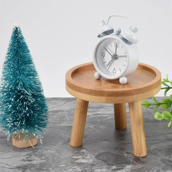 Wooden Plant Stand Flower Pot Base Holder Stool High Stool Balcony Succulent Round Flower Shelf for Indoor Outdoor