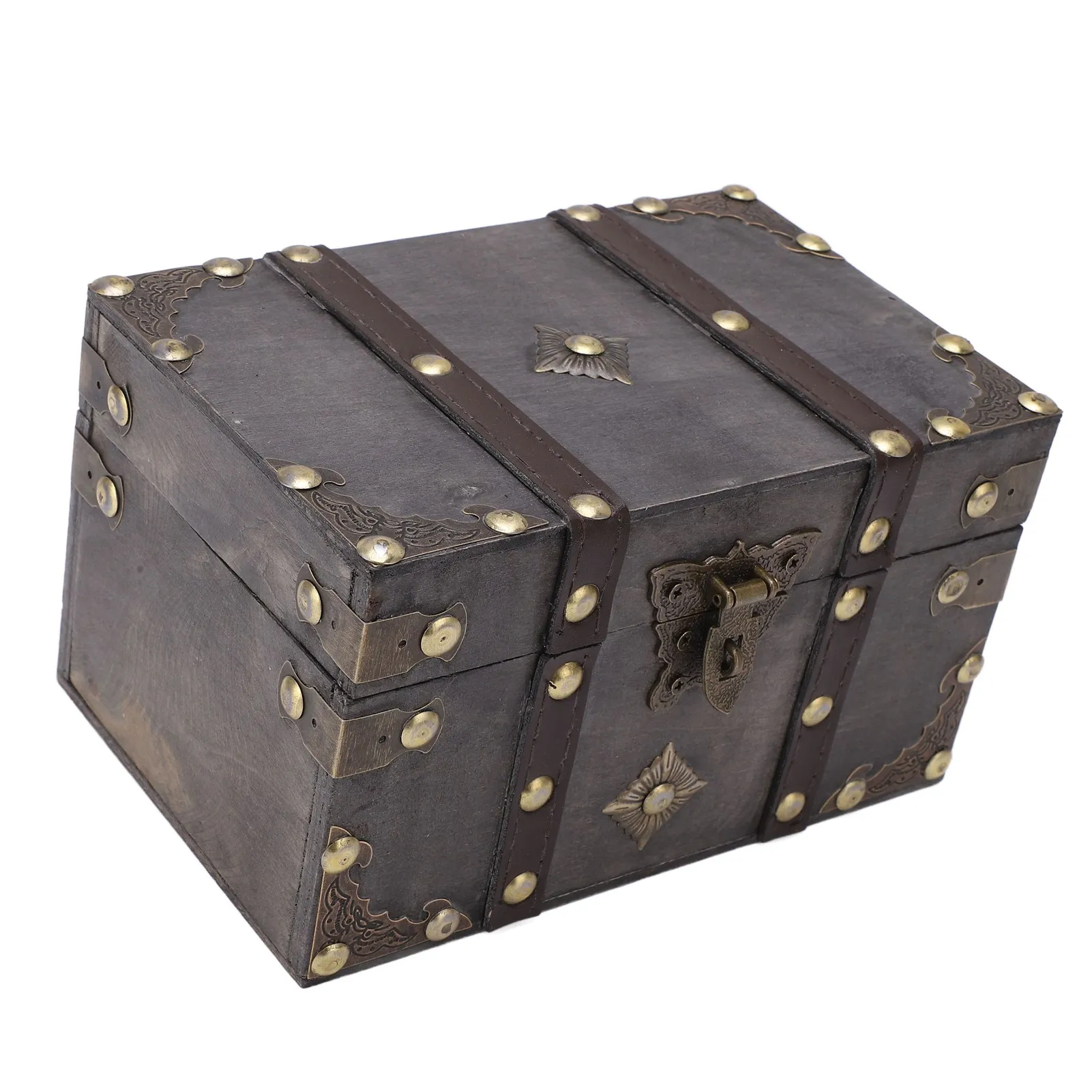 Vintage Wooden Treasure Chest with Coded Lock – Durable Wood Jewelry Box with Alloy Det... - SKU WJB23535 - UGI Packaging