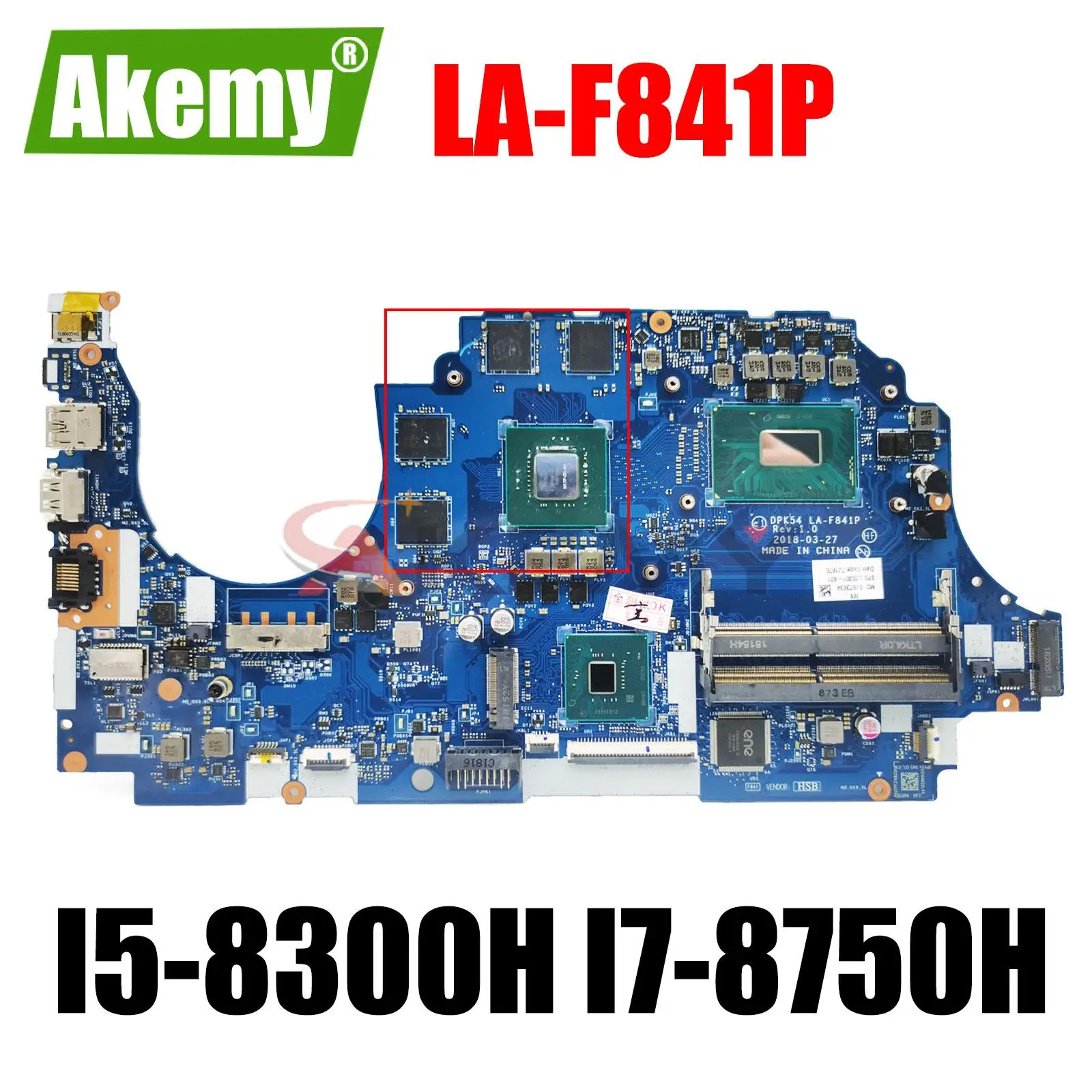 

For HP PAVILION 15-CX Laptop motherboard Mainboard I5-8300H I7-8750H CPU GTX1050 GTX1050TI GPU motherboard LA-F841P