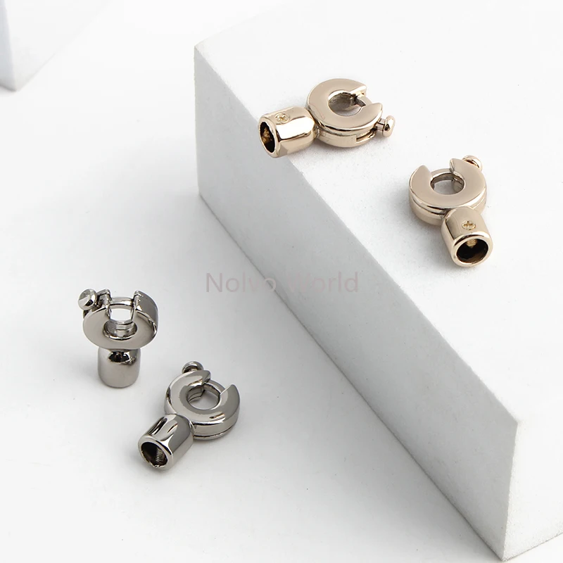 10-50-100PCS 21x13MM Openable Metal Cap Snap Hooks For DIY Craft Bags Strap Tip End Cap Buckle Keyring Clasp Trigger Accessories