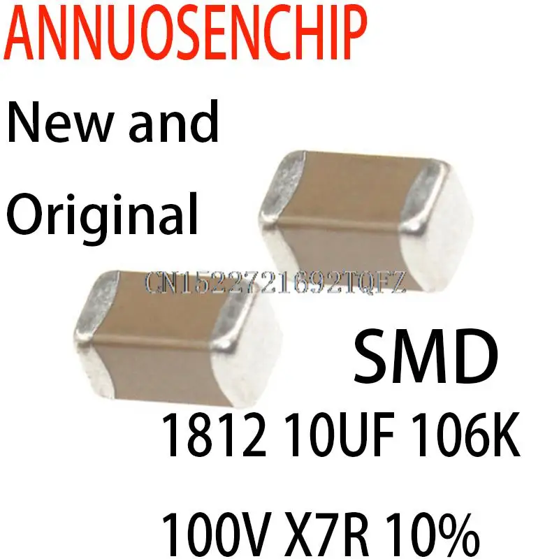 

50PCS New and Original 10UF/100V SMD Ceramic capacitor 1812 10UF 106K 100V X7R 10%