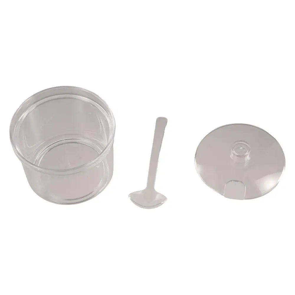 Seasoning Box With Spoon and Lid Acrylic Sugar Bowl Transparent Anti fall Seasoning Jar Visible Condiment Container Dining Table